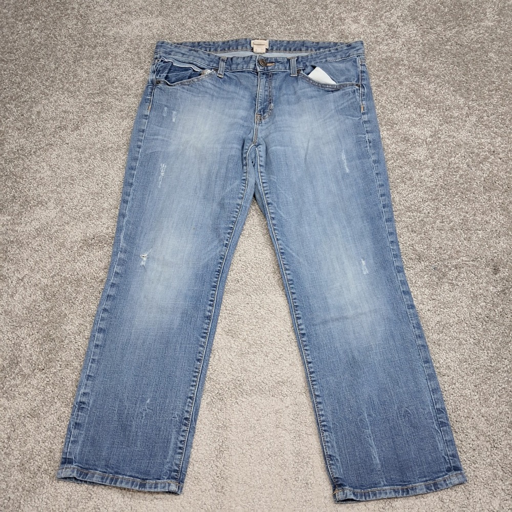 Gap Slim Boyfriend Jeans 14/32R Light Wash Distressed Denim Pants 7715